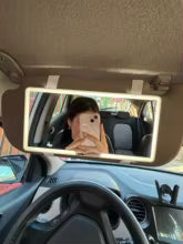 Sun Visor Vanity Mirror with Lights- Rechargeable HD Makeup Mirror with Dimmable Fill Light, Universal Ultra-Thin Design for All Vehicles