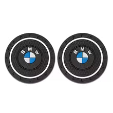 2-Pack BMW Car Cup Holder Coasters - Universal Anti-Slip Silicone Mats for BMW 1-7 Series, X1-X7, i3, i4 - Interior Styling Accessories