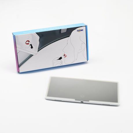 LED Car Sun Visor Vanity Mirror - Rechargeable HD Makeup Mirror with Dimmable Fill Light, Universal Ultra-Thin Design for All Vehicles