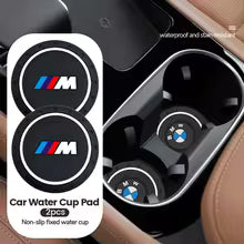 2PC Car Coaster Water Cup Bottle Holder Mat Anti-Slip Pad Accessories For BMW Series i3 i4 G07 G06 G05 G02 G01 F48 F39 G42 G30 M