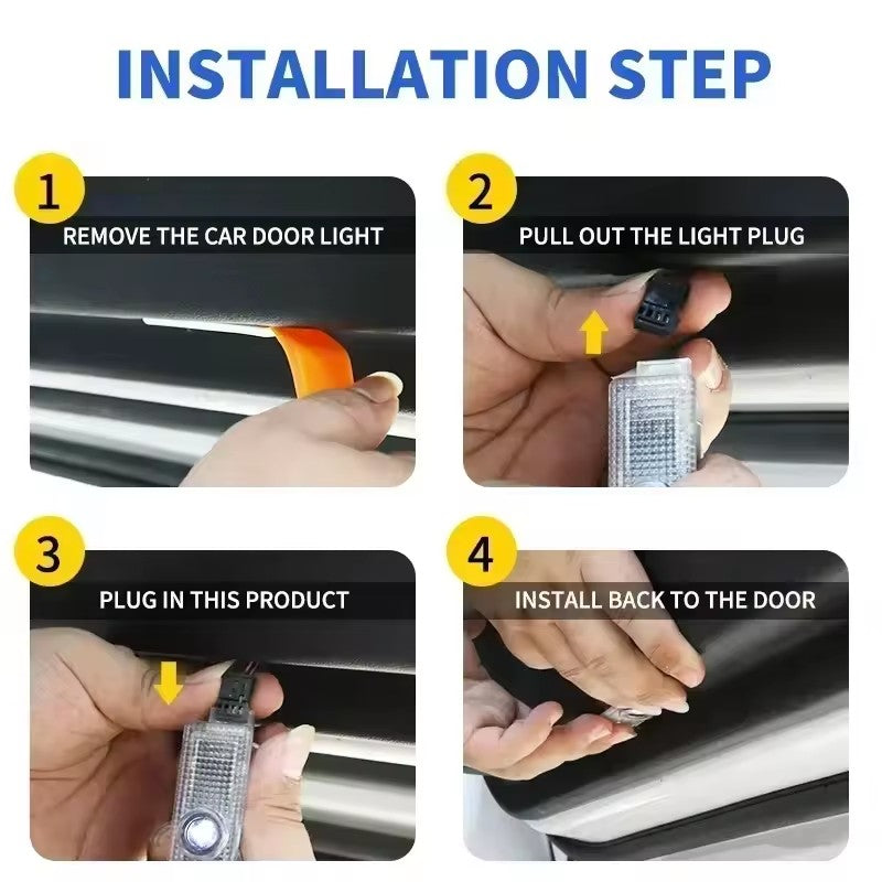 BMW GROUP 2Pcs Car Led Door Welcome Light For BMW E90 E92 M3 E60 E61 E65 F01 F02 F10 F30 F48 G30 G38 X1 X2 X3 X4 X5 X6 X7 M