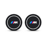 2-pcs BMW Style Car Cup Holder Coasters - Universal Anti-Slip Silicone Mats for BMW 1-7 Series, X1-X7, i3, i4 - Interior Styling Accessories