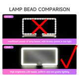 Sun Visor Vanity Mirror with Lights- Rechargeable HD Makeup Mirror with Dimmable Fill Light, Universal Ultra-Thin Design for All Vehicles